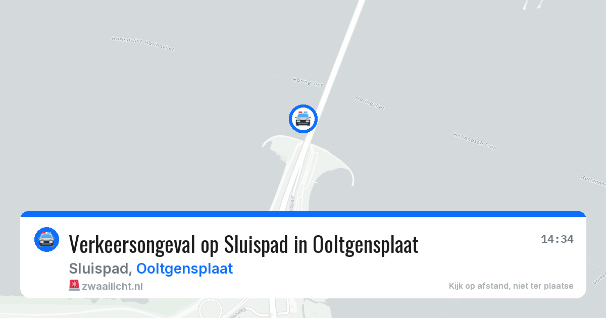Verkeersongeval op Sluispad in Ooltgensplaat — 6 apr 2026
