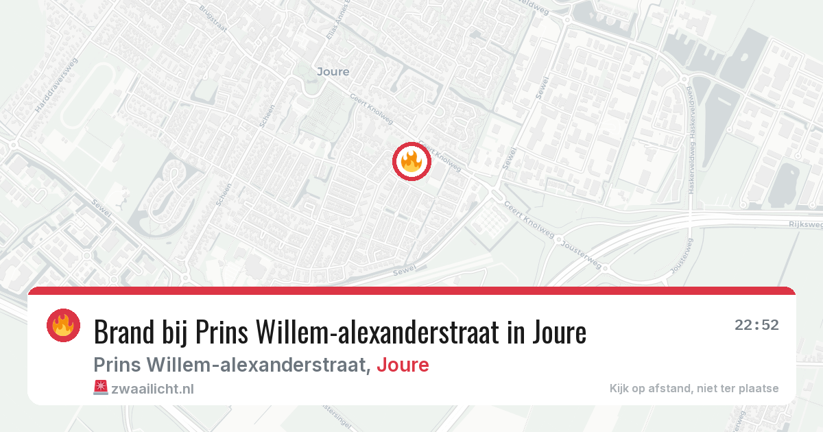 Brand bij Prins Willem-alexanderstraat in Joure — 23 jun 2026