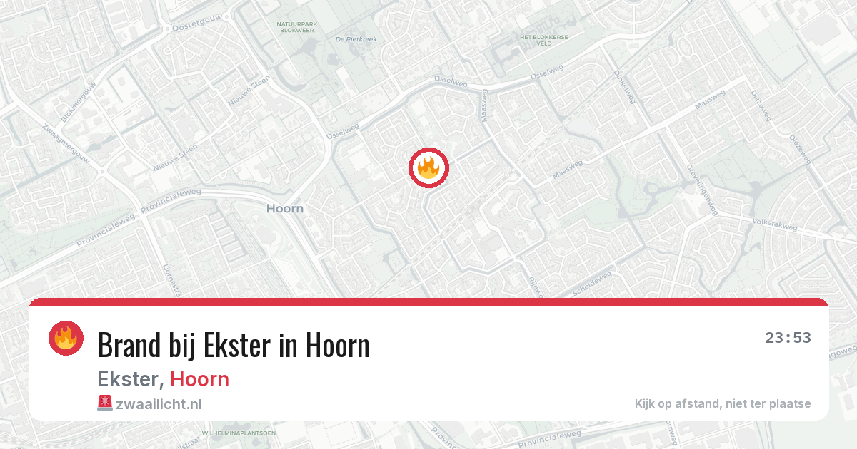 Brand bij Ekster in Hoorn — 6 mrt 2026