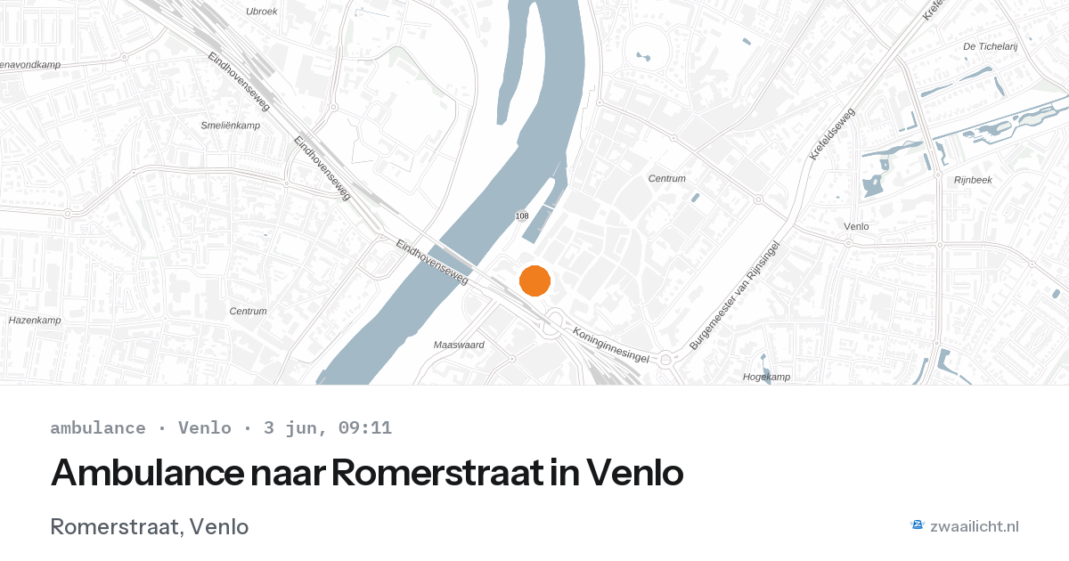 Ambulance naar Romerstraat in Venlo — 3 jun 2026