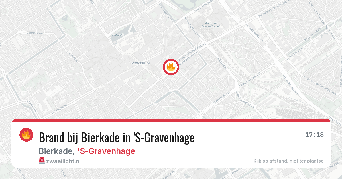 Brand bij Bierkade in 'S-Gravenhage — 25 mei 2026