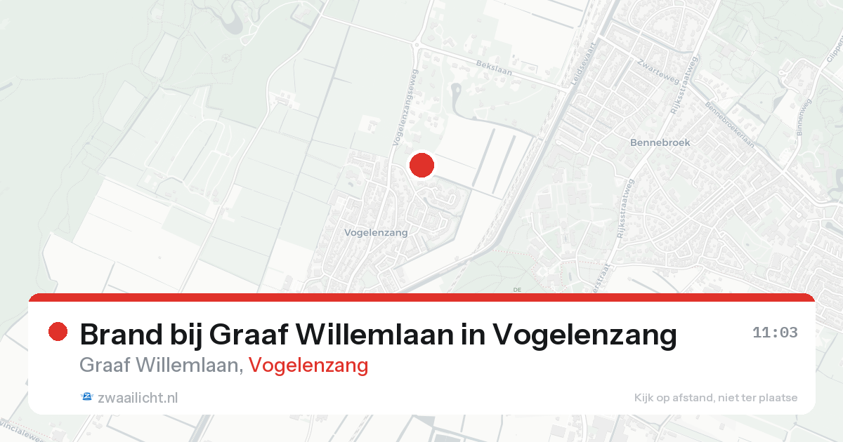 Brand bij Graaf Willemlaan in Vogelenzang — 20 aug 2026