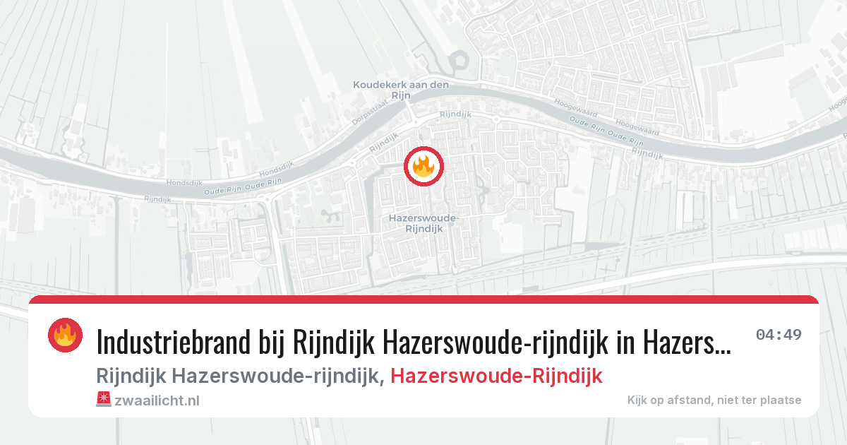 Industriebrand bij Rijndijk Hazerswoude-rijndijk in Hazerswoude-Rijndijk — 23 mei 2026