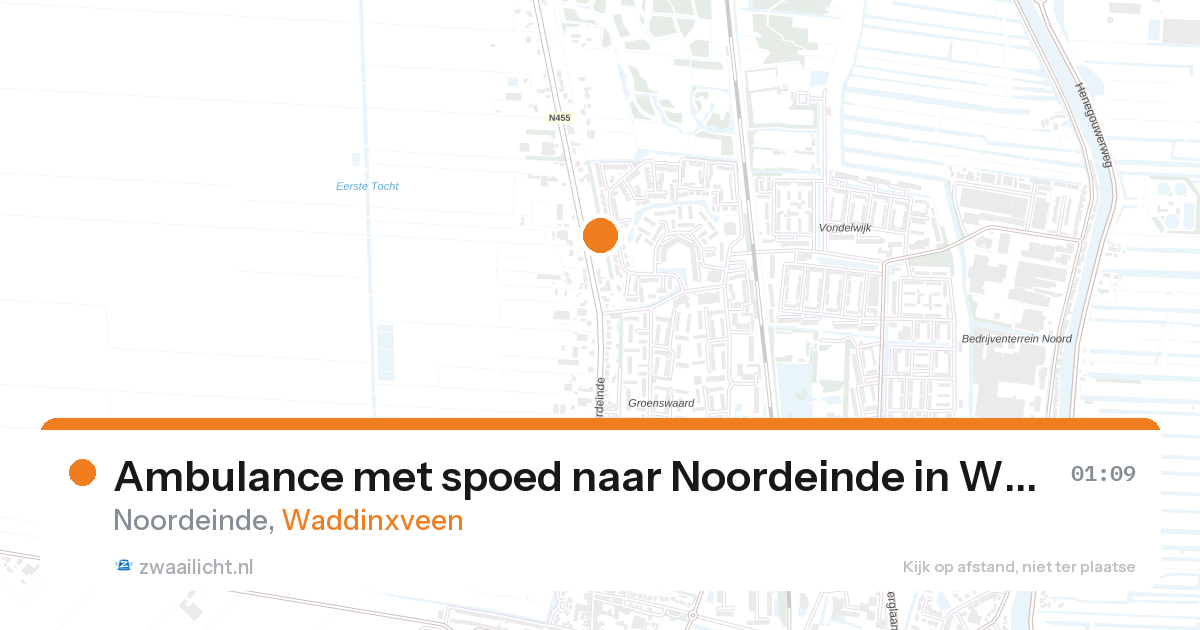 Ambulance met spoed naar Noordeinde in Waddinxveen — 8 mei 2026