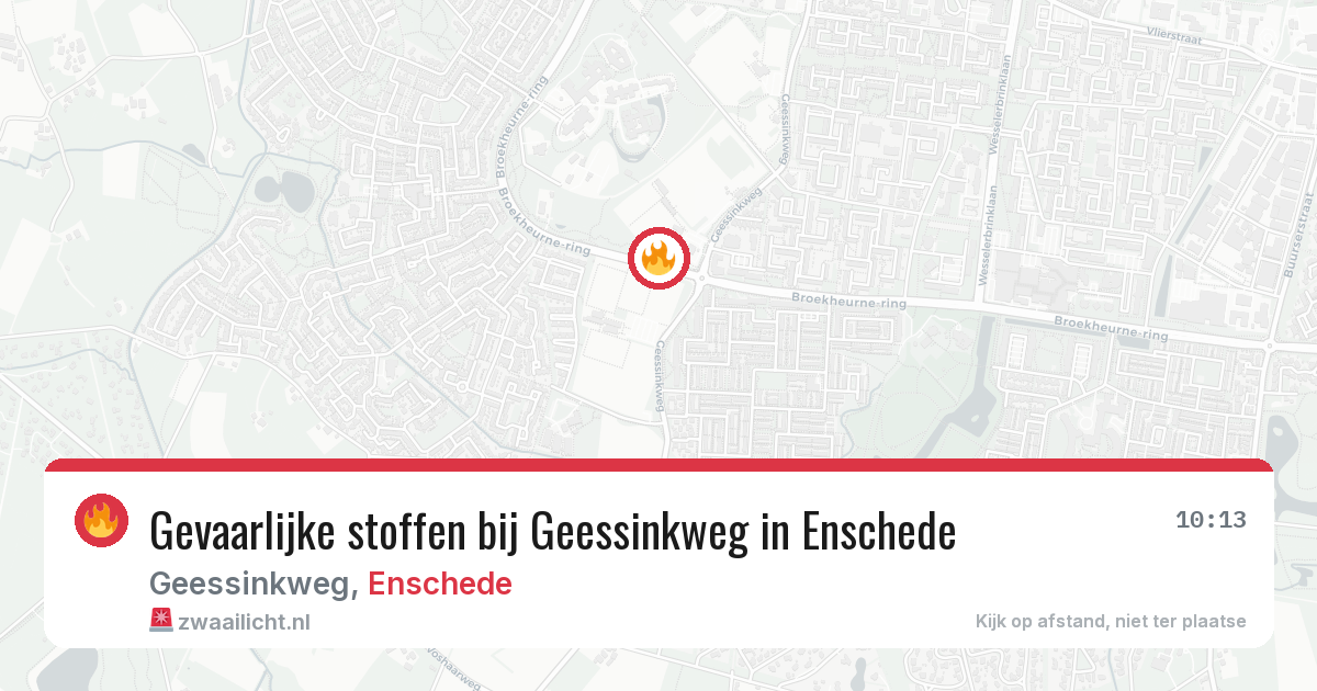 Gevaarlijke stoffen bij Geessinkweg in Enschede — 20 jul 2026