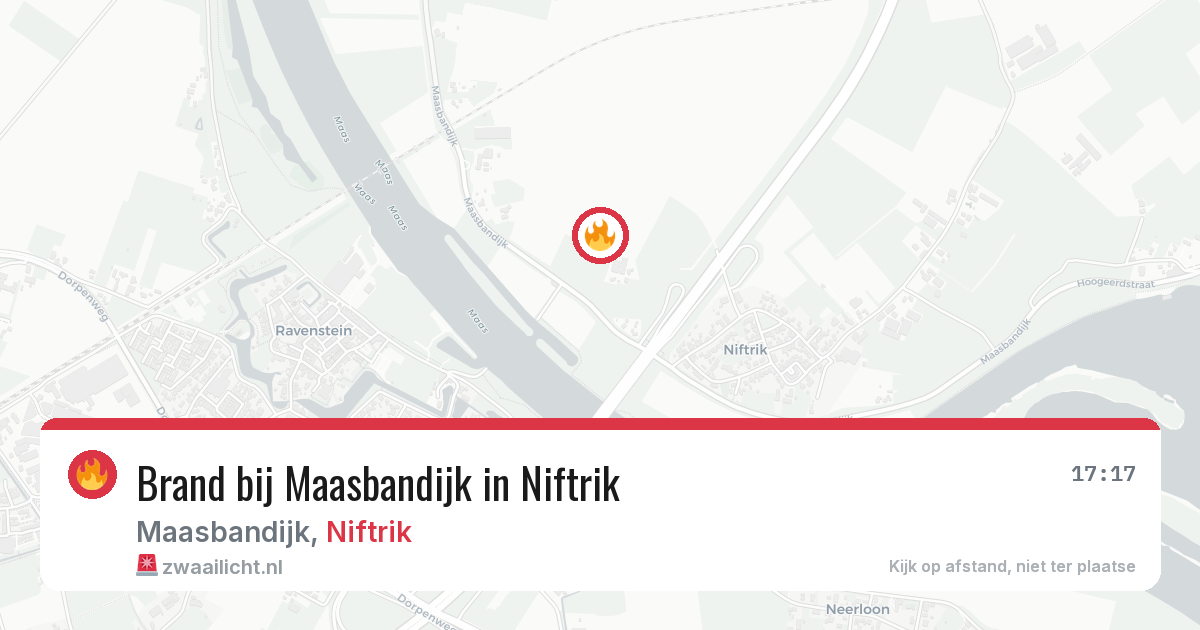 Brand bij Maasbandijk in Niftrik — 30 mrt 2026