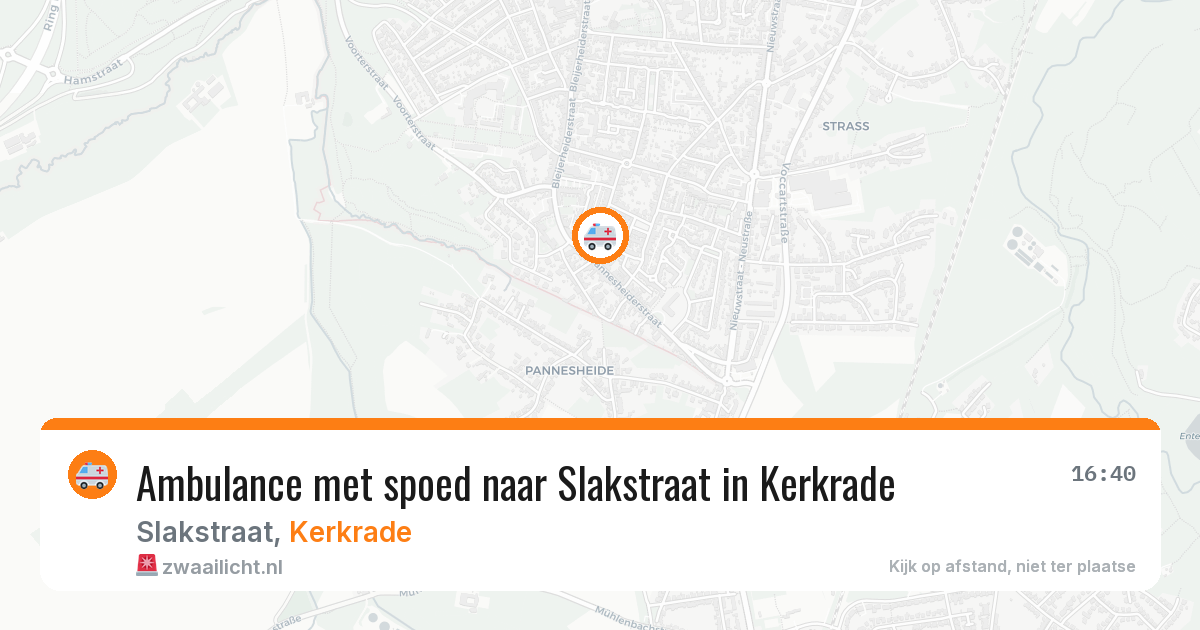 Ambulance met spoed naar Slakstraat in Kerkrade — 25 mei 2026