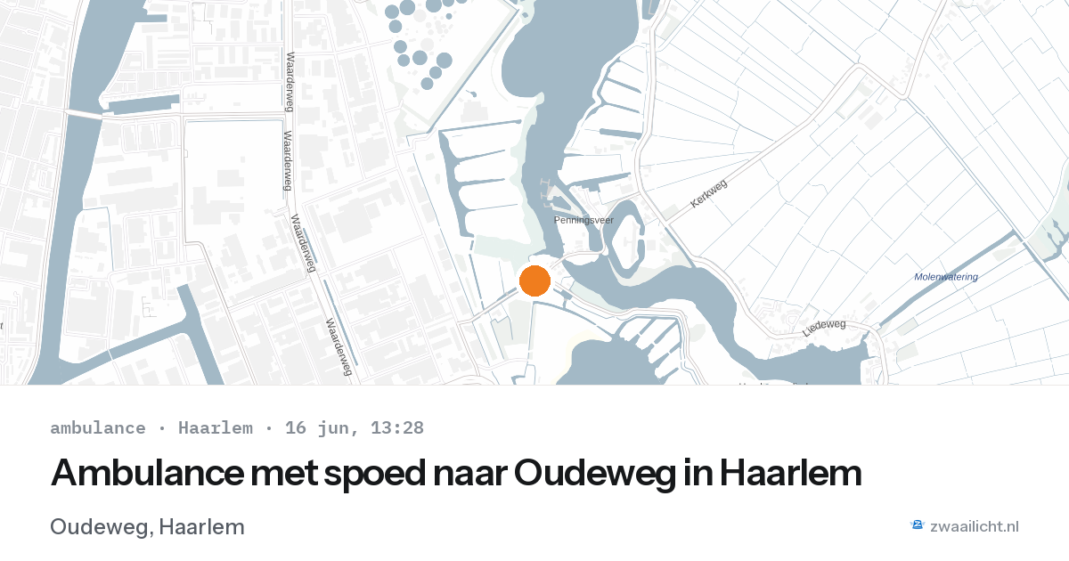 Ambulance met spoed naar Oudeweg in Haarlem — 16 jun 2026
