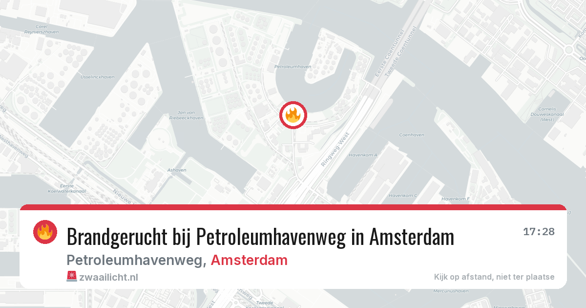 Brandgerucht bij Petroleumhavenweg in Amsterdam — 21 mei 2026