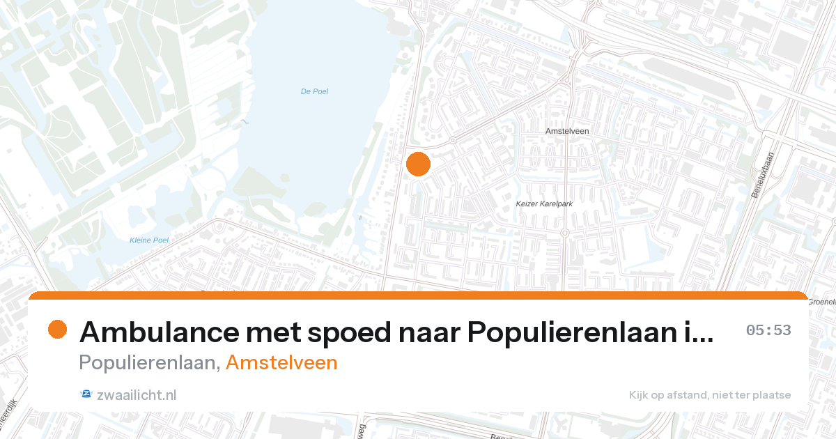 Ambulance met spoed naar Populierenlaan in Amstelveen — 27 aug 2026
