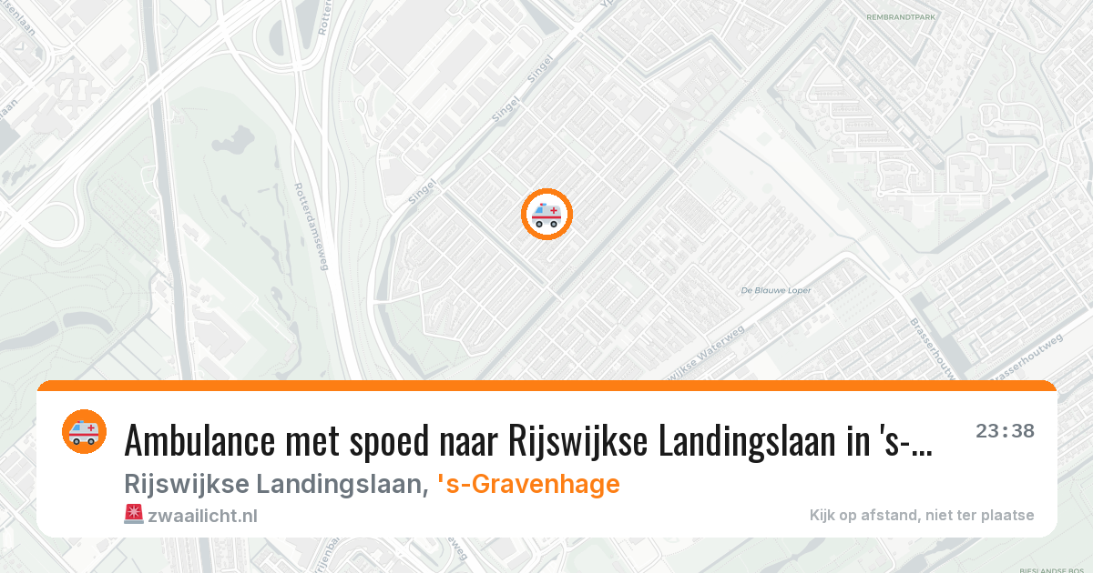 Ambulance met spoed naar Rijswijkse Landingslaan in 's-Gravenhage — 22 jun 2026