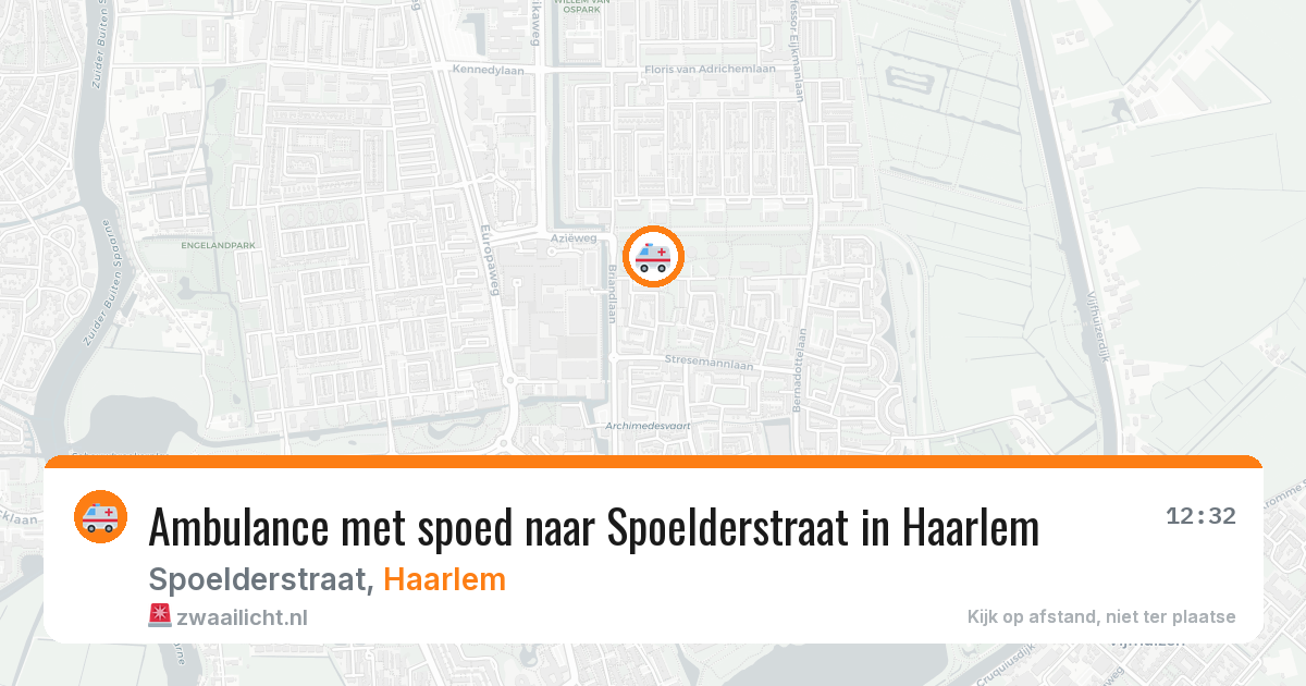Ambulance met spoed naar Spoelderstraat in Haarlem — 27 feb 2026