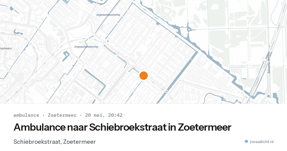 Ambulance naar Schiebroekstraat in Zoetermeer — 20 mei 2026