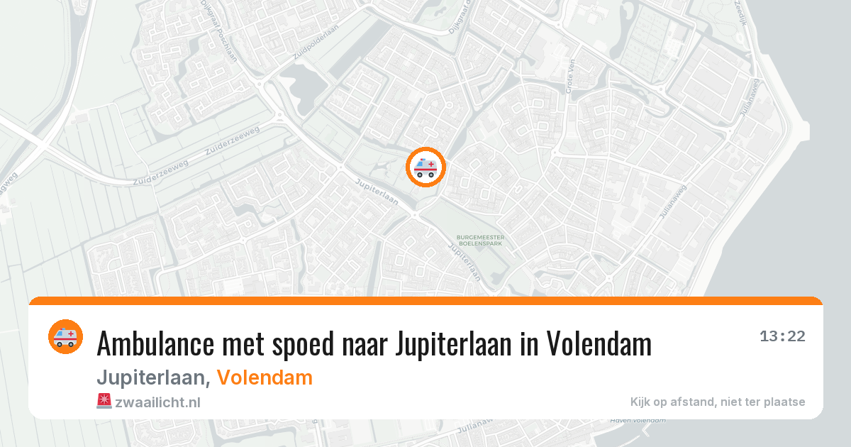 Ambulance met spoed naar Jupiterlaan in Volendam — 23 jul 2026