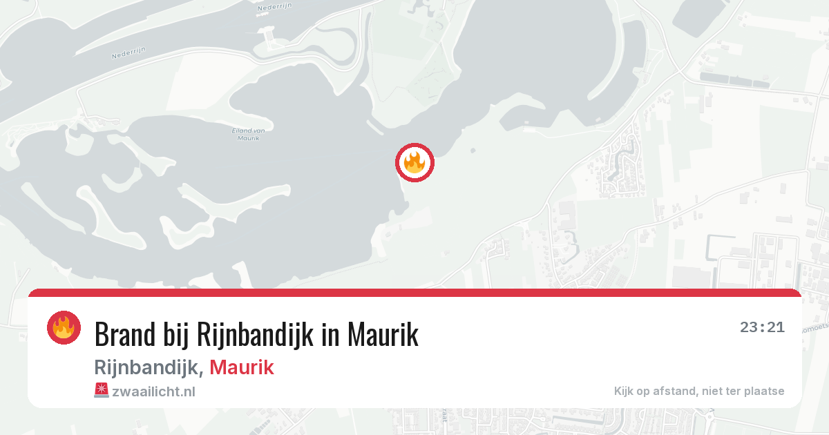 Brand bij Rijnbandijk in Maurik — 10 aug 2026