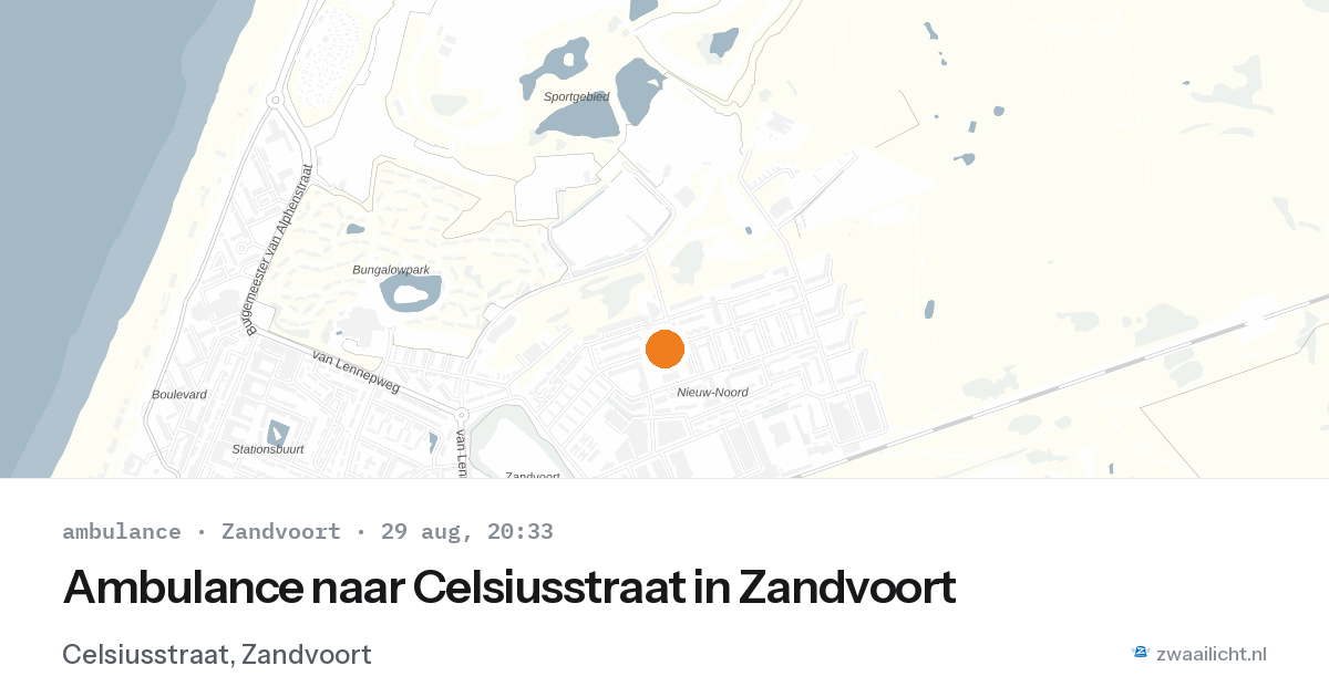 Ambulance naar Celsiusstraat in Zandvoort — 29 aug 2026