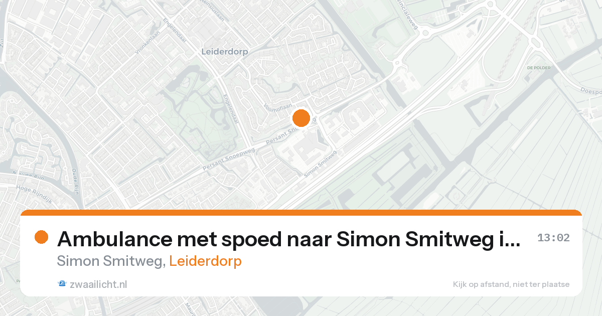 Ambulance met spoed naar Simon Smitweg in Leiderdorp — 24 aug 2026
