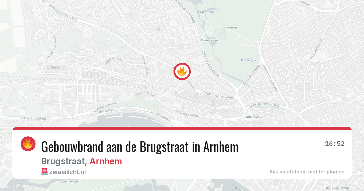Gebouwbrand aan de Brugstraat in Arnhem — 6 apr 2026