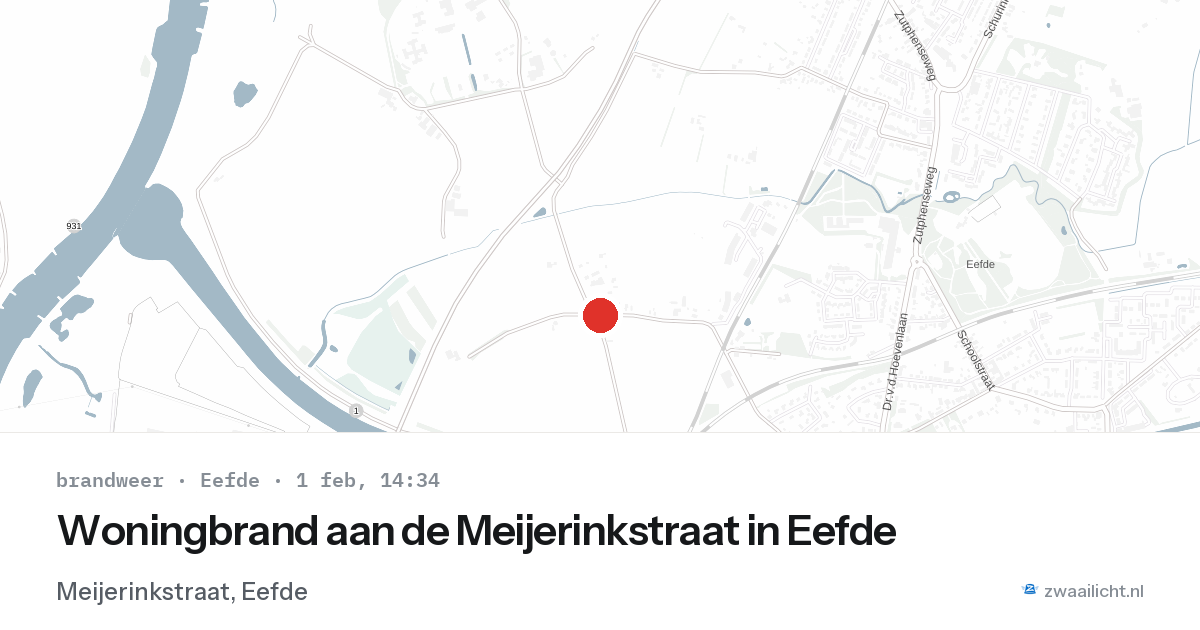 Woningbrand aan de Meijerinkstraat in Eefde — 1 feb 2026
