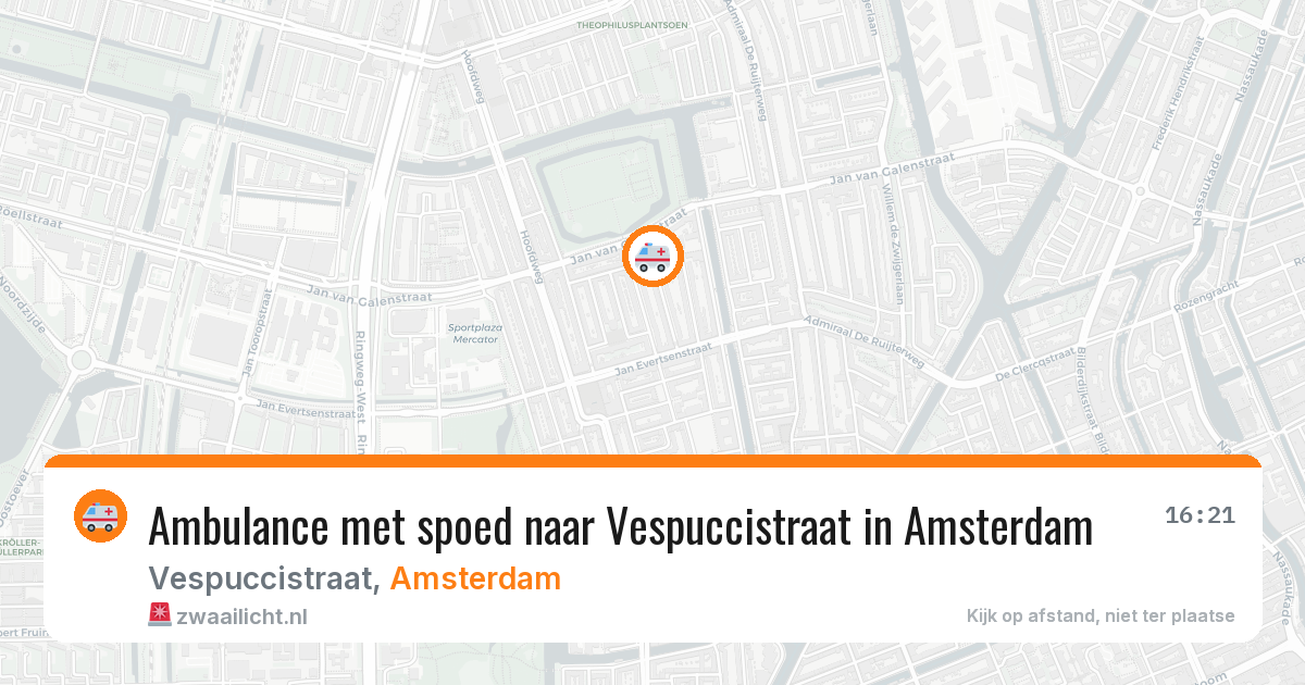 Ambulance met spoed naar Vespuccistraat in Amsterdam — 3 mrt 2026