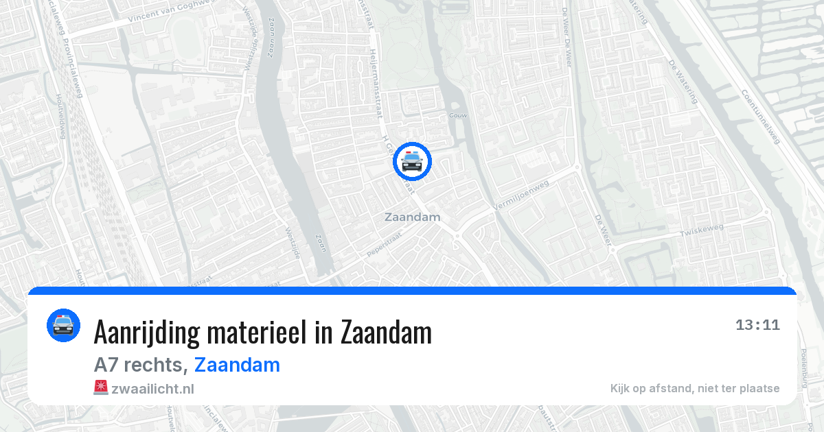 Aanrijding materieel in Zaandam — 22 mrt 2026