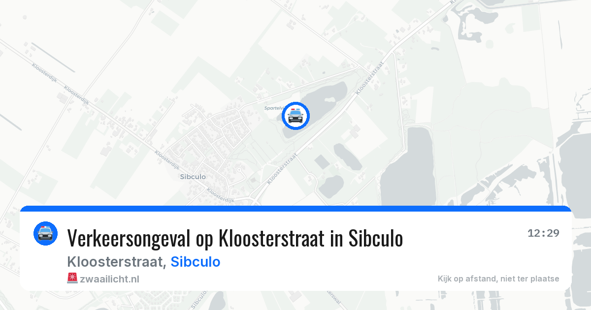 Verkeersongeval op Kloosterstraat in Sibculo — 26 jun 2026