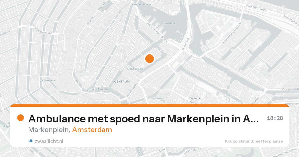 Ambulance met spoed naar Markenplein in Amsterdam — 25 aug 2026