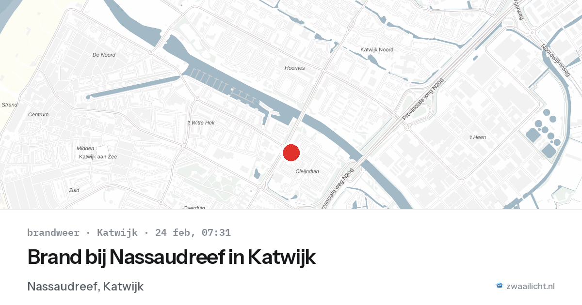 Brand bij Nassaudreef in Katwijk — 24 feb 2026