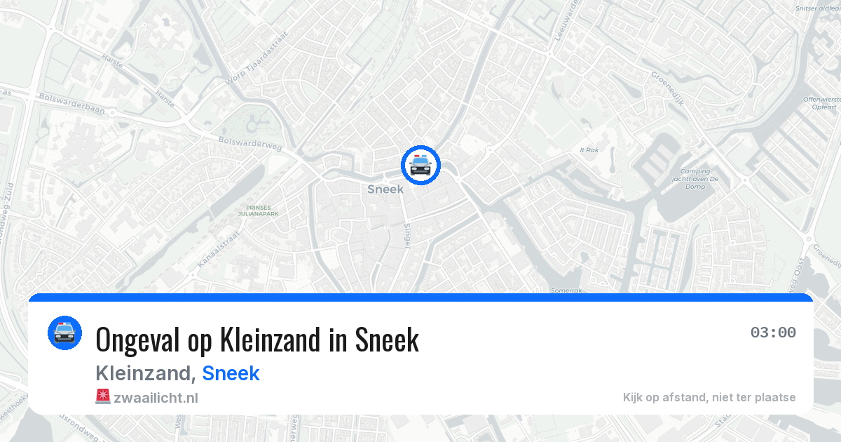 Ongeval op Kleinzand in Sneek — 3 aug 2026