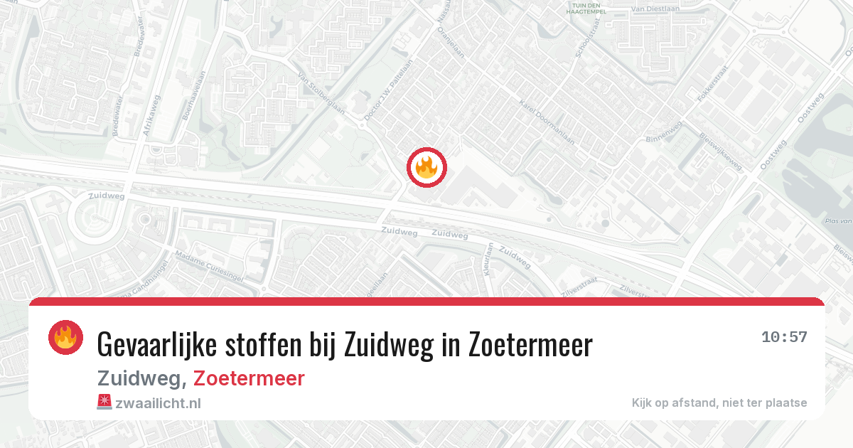 Gevaarlijke stoffen bij Zuidweg in Zoetermeer — 31 jul 2026