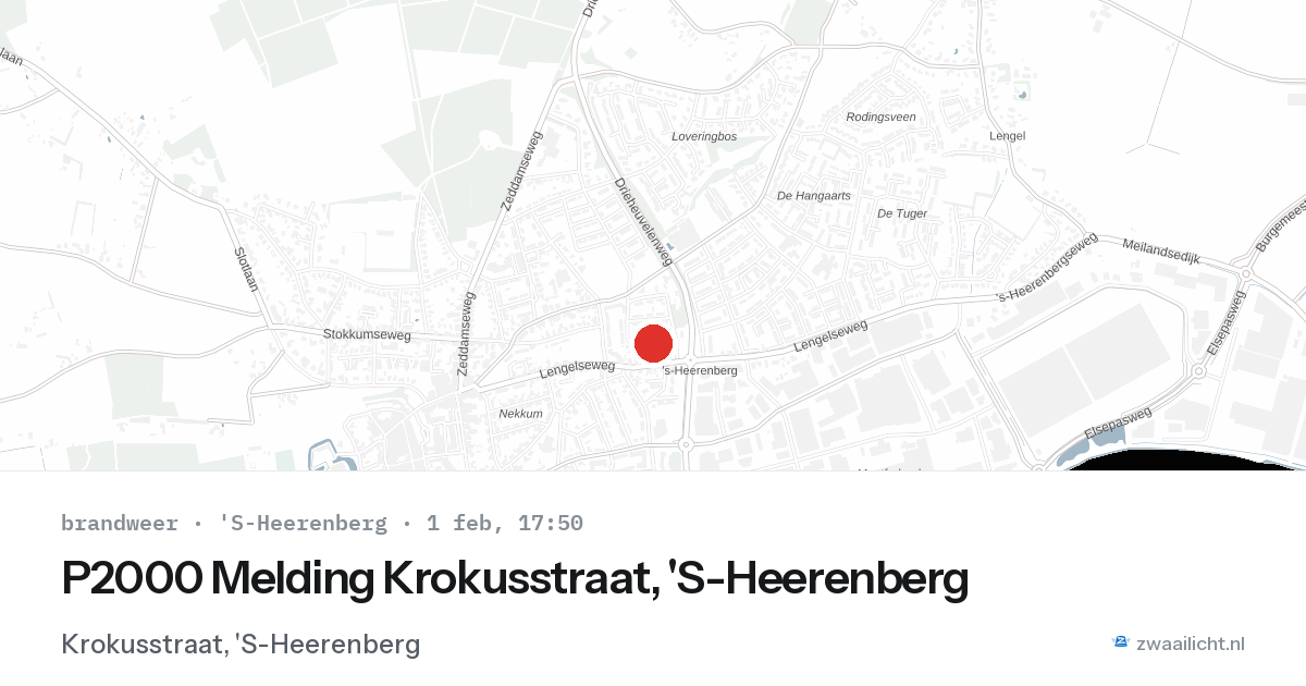 P2000 Melding Krokusstraat, 'S-Heerenberg — 1 feb 2026