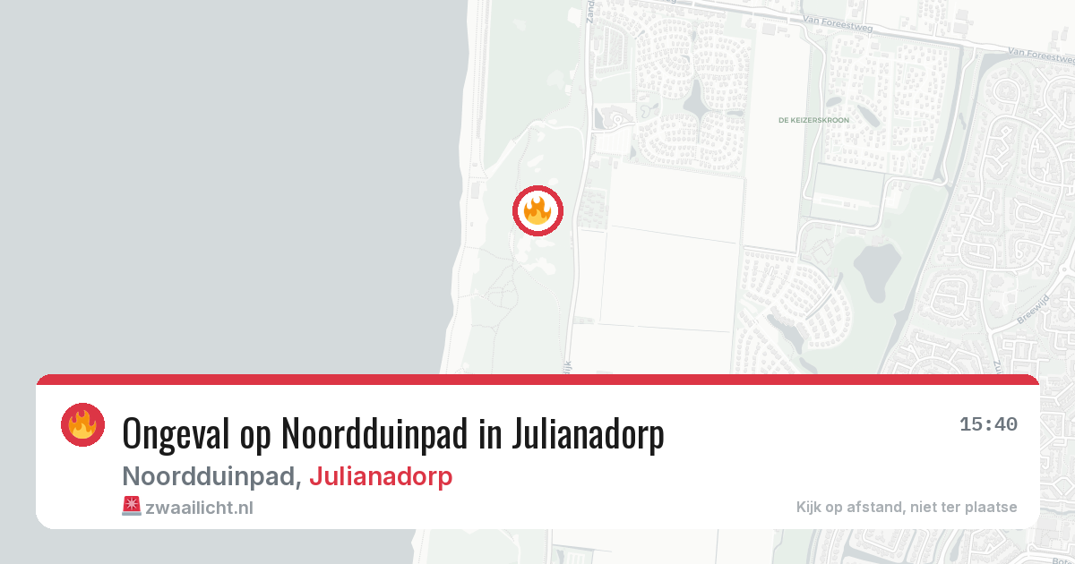 Ongeval op Noordduinpad in Julianadorp — 28 jul 2026