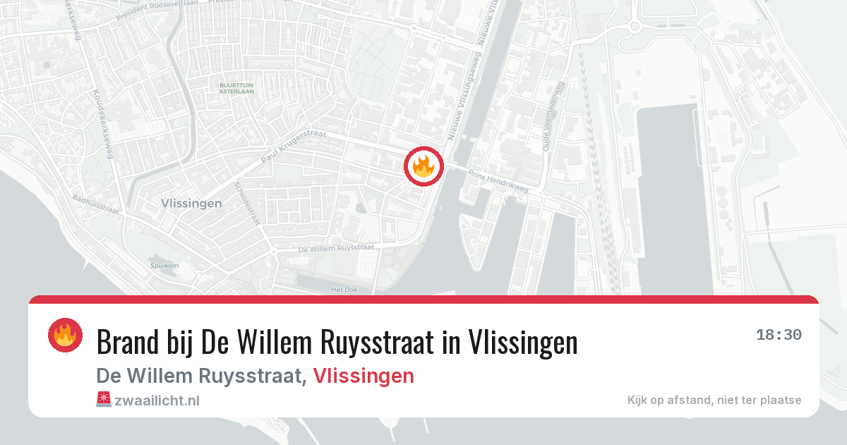 Brand bij De Willem Ruysstraat in Vlissingen — 20 jun 2026