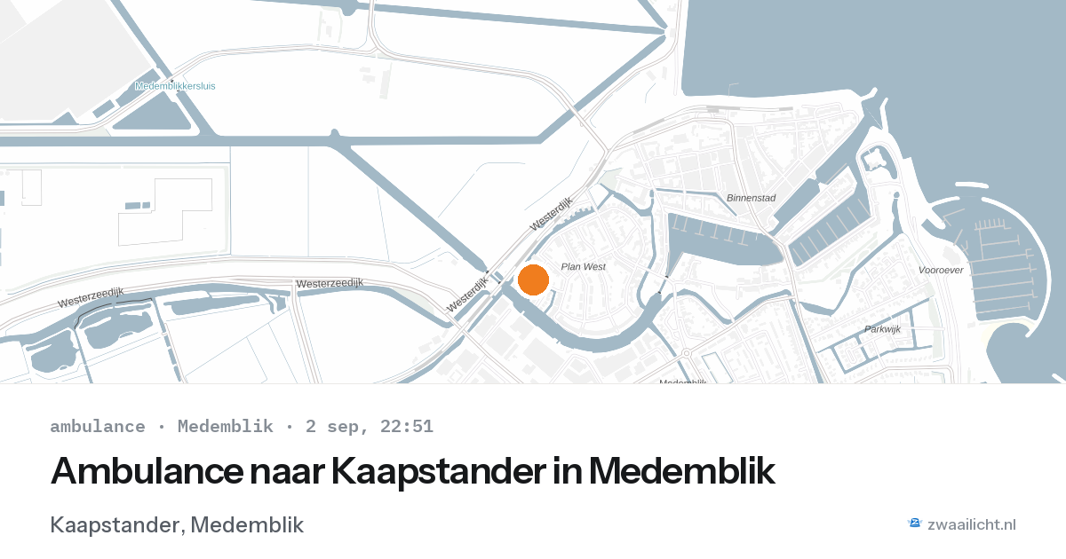 Ambulance naar Kaapstander in Medemblik — 2 sep 2026