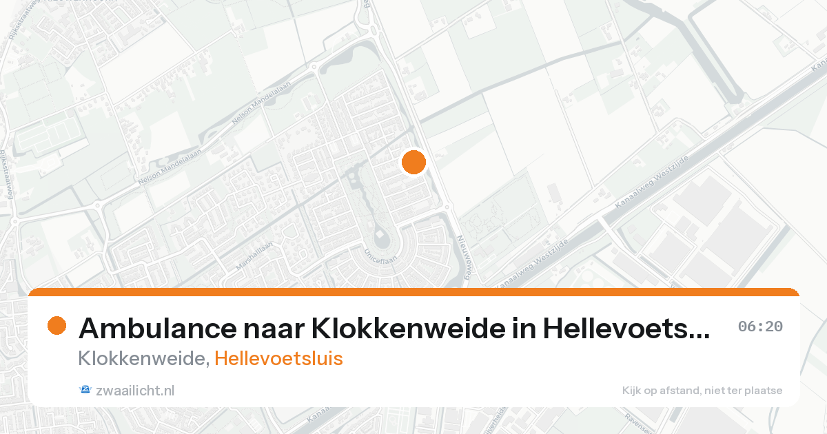 Ambulance naar Klokkenweide in Hellevoetsluis — 17 aug 2026