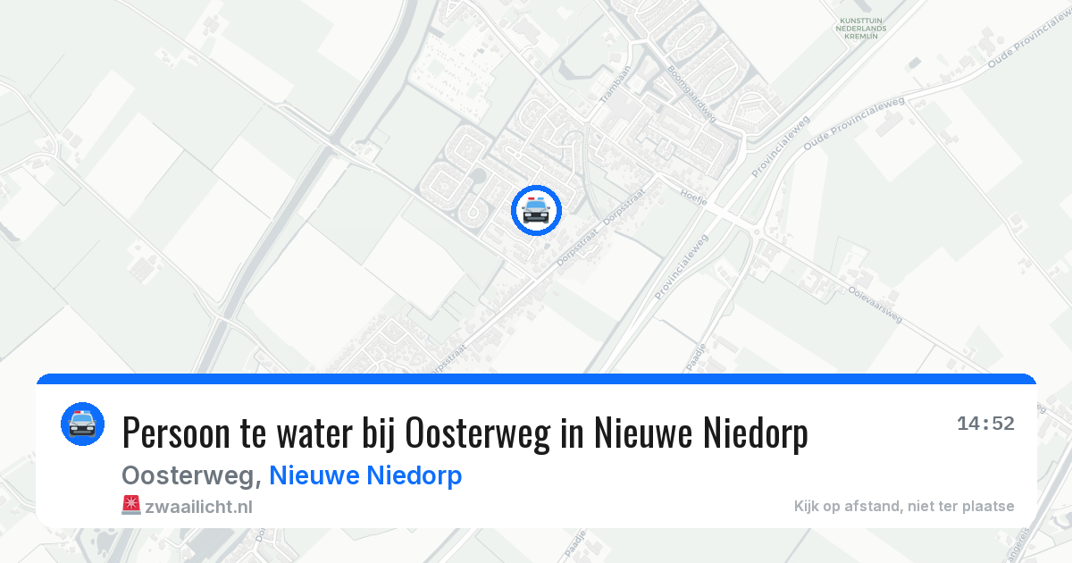 Persoon te water bij Oosterweg in Nieuwe Niedorp — 1 mei 2026