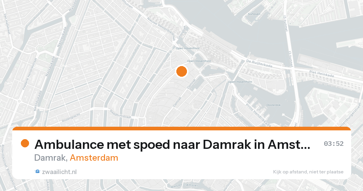 Ambulance met spoed naar Damrak in Amsterdam — 25 aug 2026