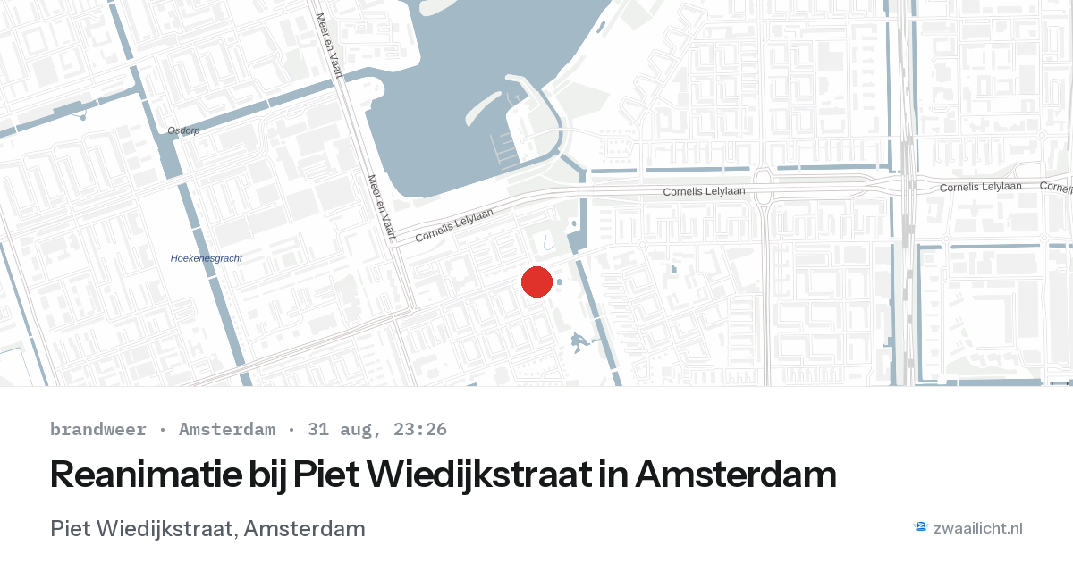 Reanimatie bij Piet Wiedijkstraat in Amsterdam — 31 aug 2026