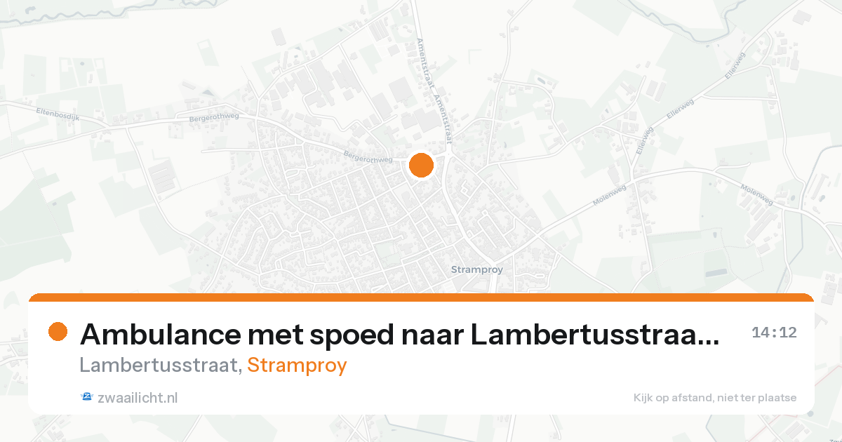 Ambulance met spoed naar Lambertusstraat in Stramproy — 21 aug 2026