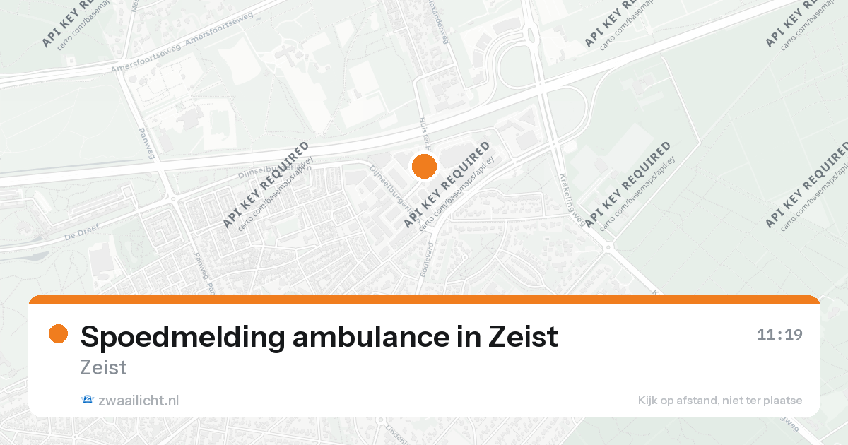 Spoedmelding ambulance in Zeist — 26 aug 2026