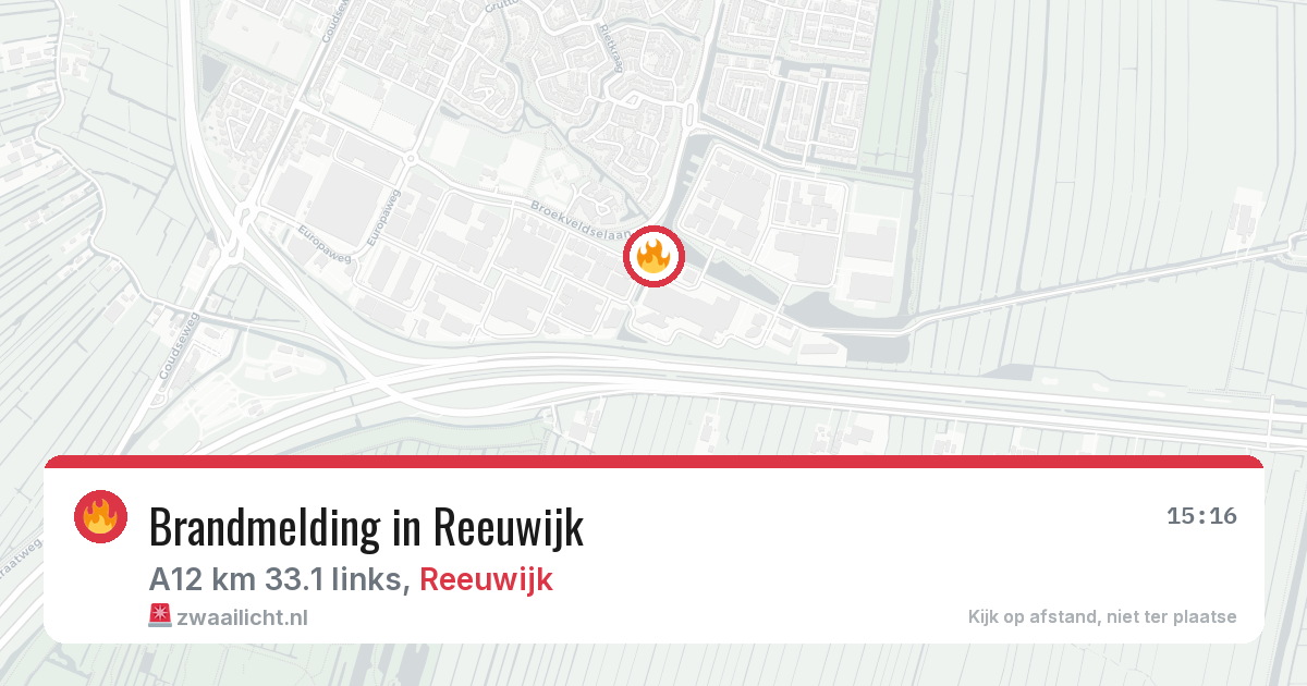 Brandmelding in Reeuwijk — 21 jun 2026