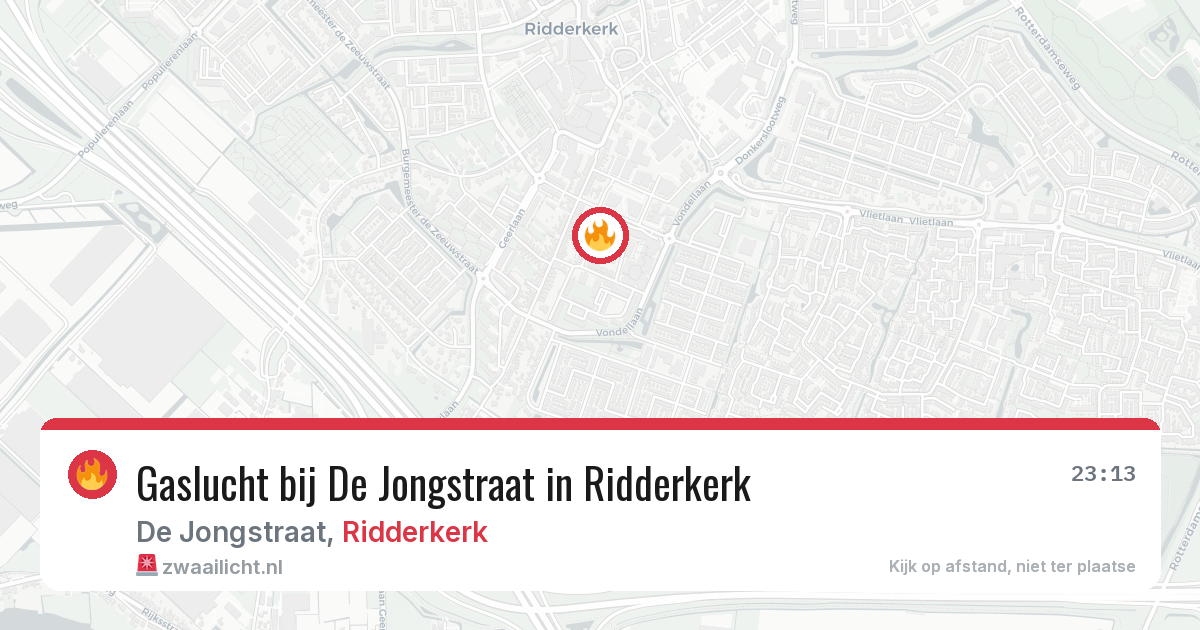 Gaslucht bij De Jongstraat in Ridderkerk — 1 apr 2026
