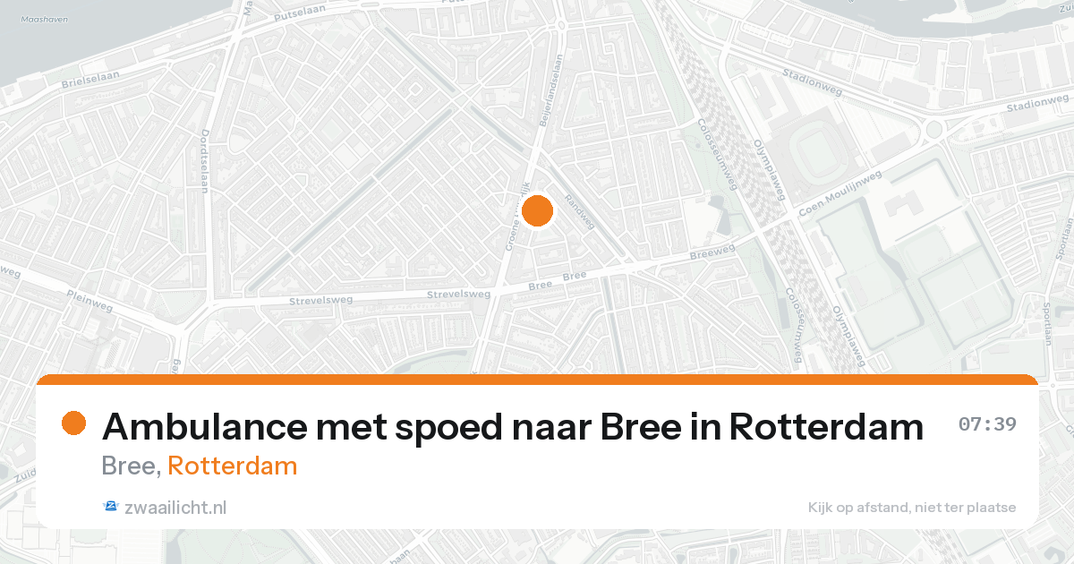 Ambulance met spoed naar Bree in Rotterdam — 26 aug 2026