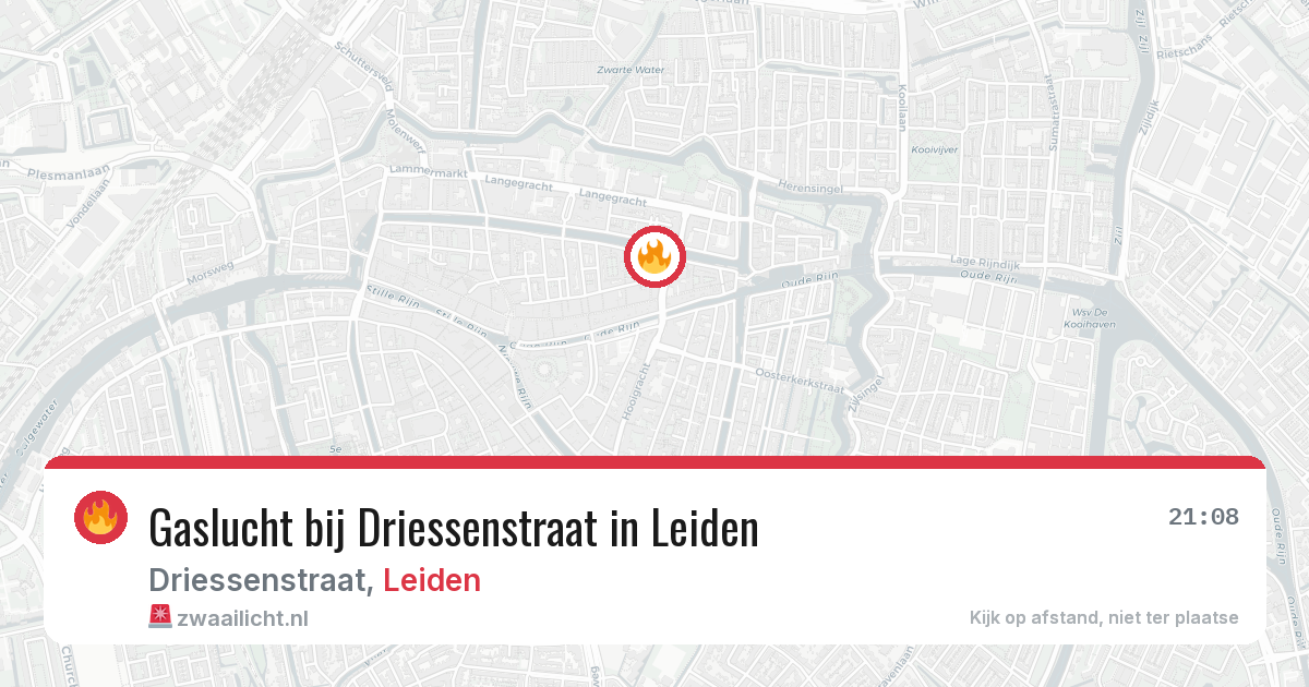 Gaslucht bij Driessenstraat in Leiden — 8 mei 2026