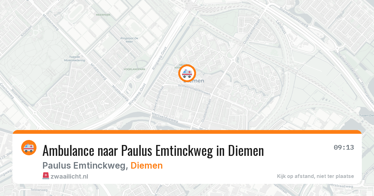 Ambulance naar Paulus Emtinckweg in Diemen — 26 mrt 2026