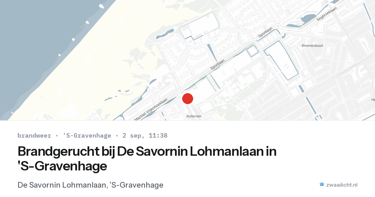 Brandgerucht bij De Savornin Lohmanlaan in 'S-Gravenhage — 2 sep 2026