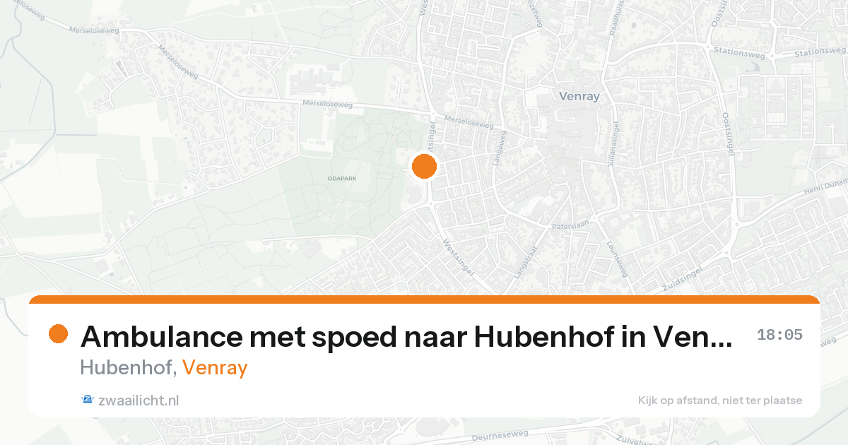 Ambulance met spoed naar Hubenhof in Venray — 24 aug 2026