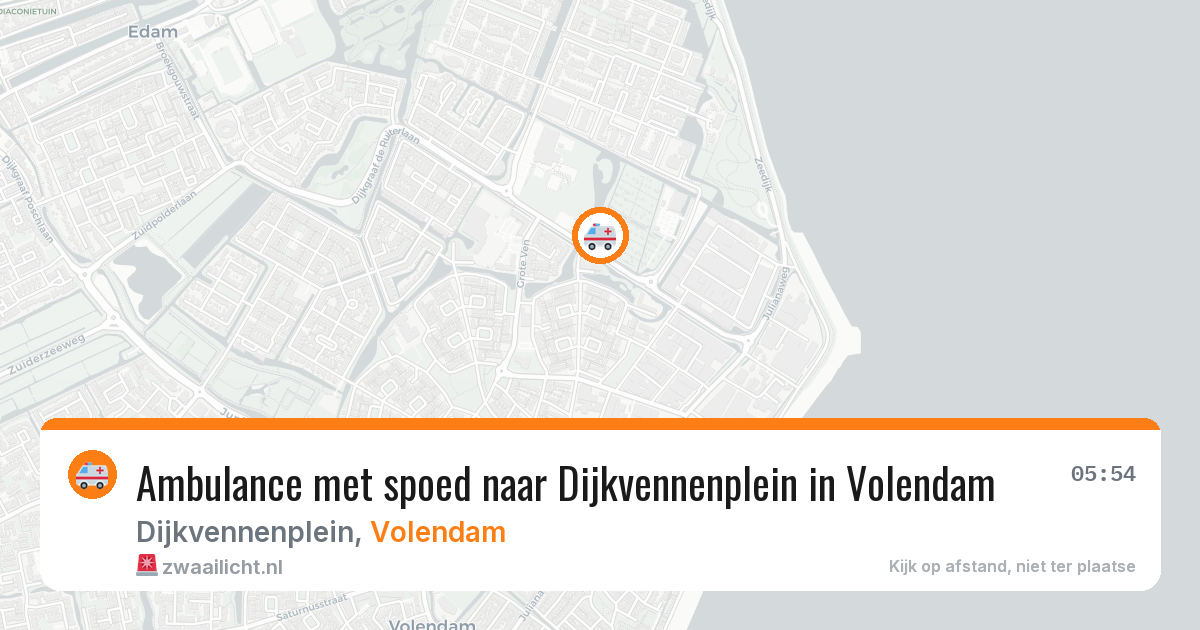 Ambulance met spoed naar Dijkvennenplein in Volendam — 25 apr 2026