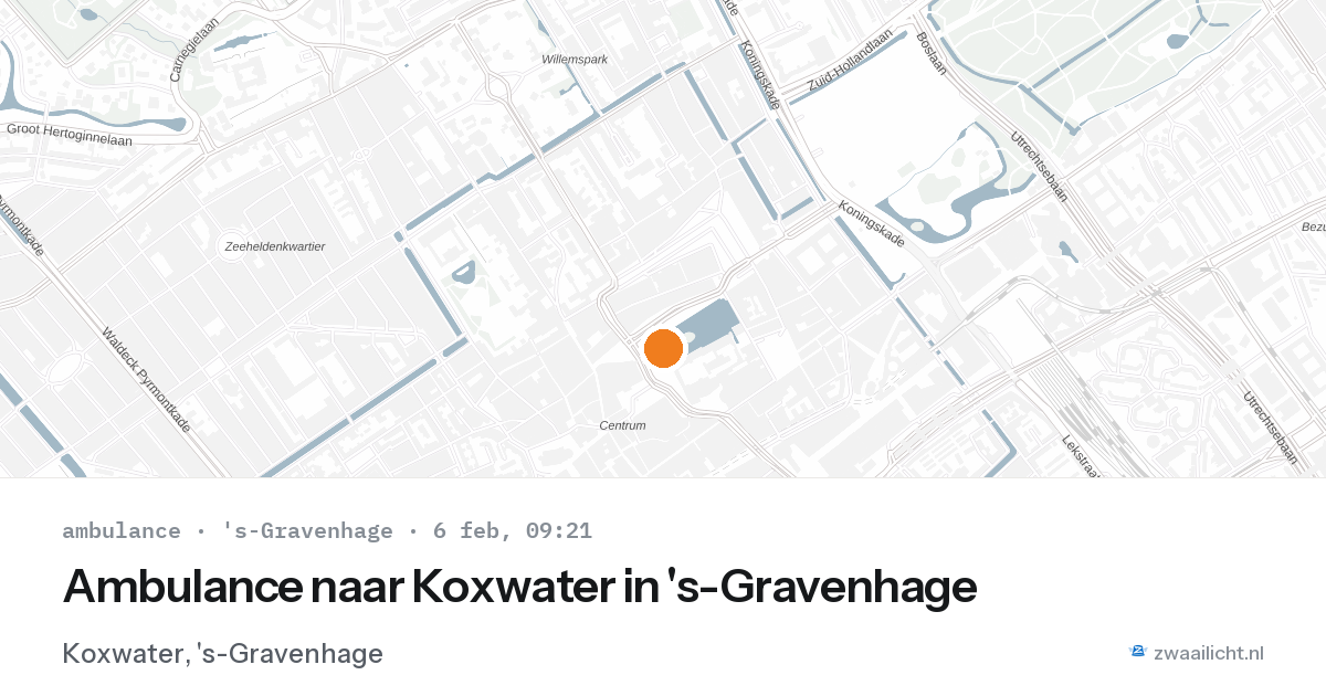 Ambulance naar Koxwater in 's-Gravenhage — 6 feb 2026