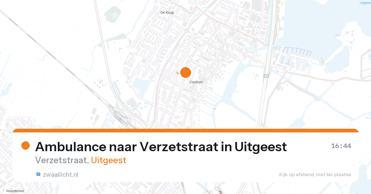 Ambulance naar Verzetstraat in Uitgeest — 28 aug 2026